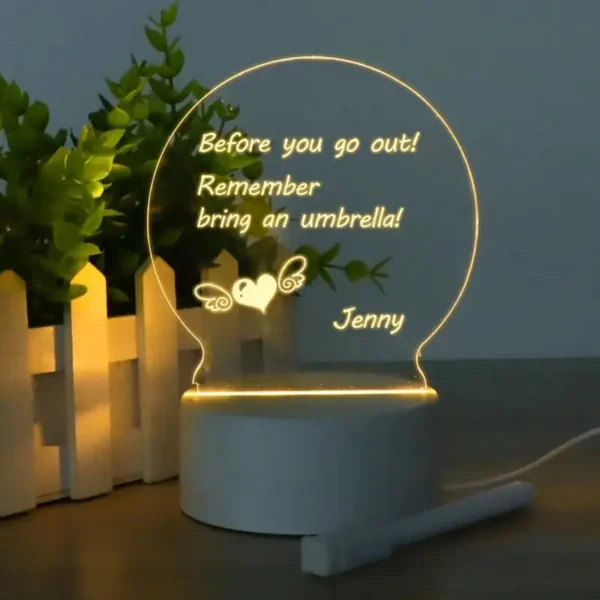 Transparent Message Board Night Light Glowing Memo Acrylic LED Ambient Lights Daily Moment Note Board Erasable Room Decor Gift - Image 4