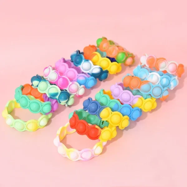 1Pcs Pops Bubble Simple Dimple Toy Its Fidget Anti Stress Relief Colorful Silicone Bracelet Anxiety Sensory for Autism Adhd - Image 5