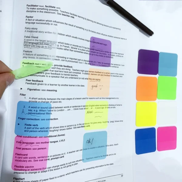 8 Colors 160 Sheets Transparent Sticky Note Memo Pad Scrapes Stickers Waterproof Clear Notepad School Stationery Office Supplies - Image 5