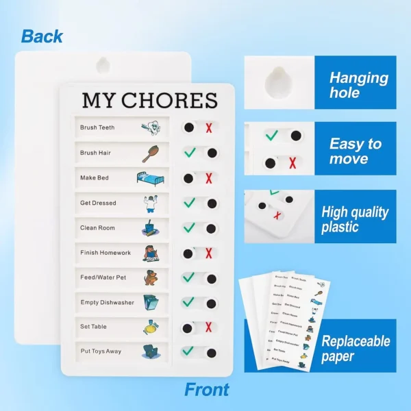 Portable Chore Chart Memo Board, To Do List Checklist Board Detachable Reusable DIY Message Home Travel Planning Reminder Chart - Image 2