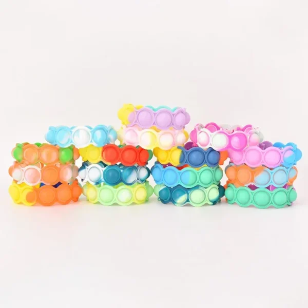 1Pcs Pops Bubble Simple Dimple Toy Its Fidget Anti Stress Relief Colorful Silicone Bracelet Anxiety Sensory for Autism Adhd - Image 6